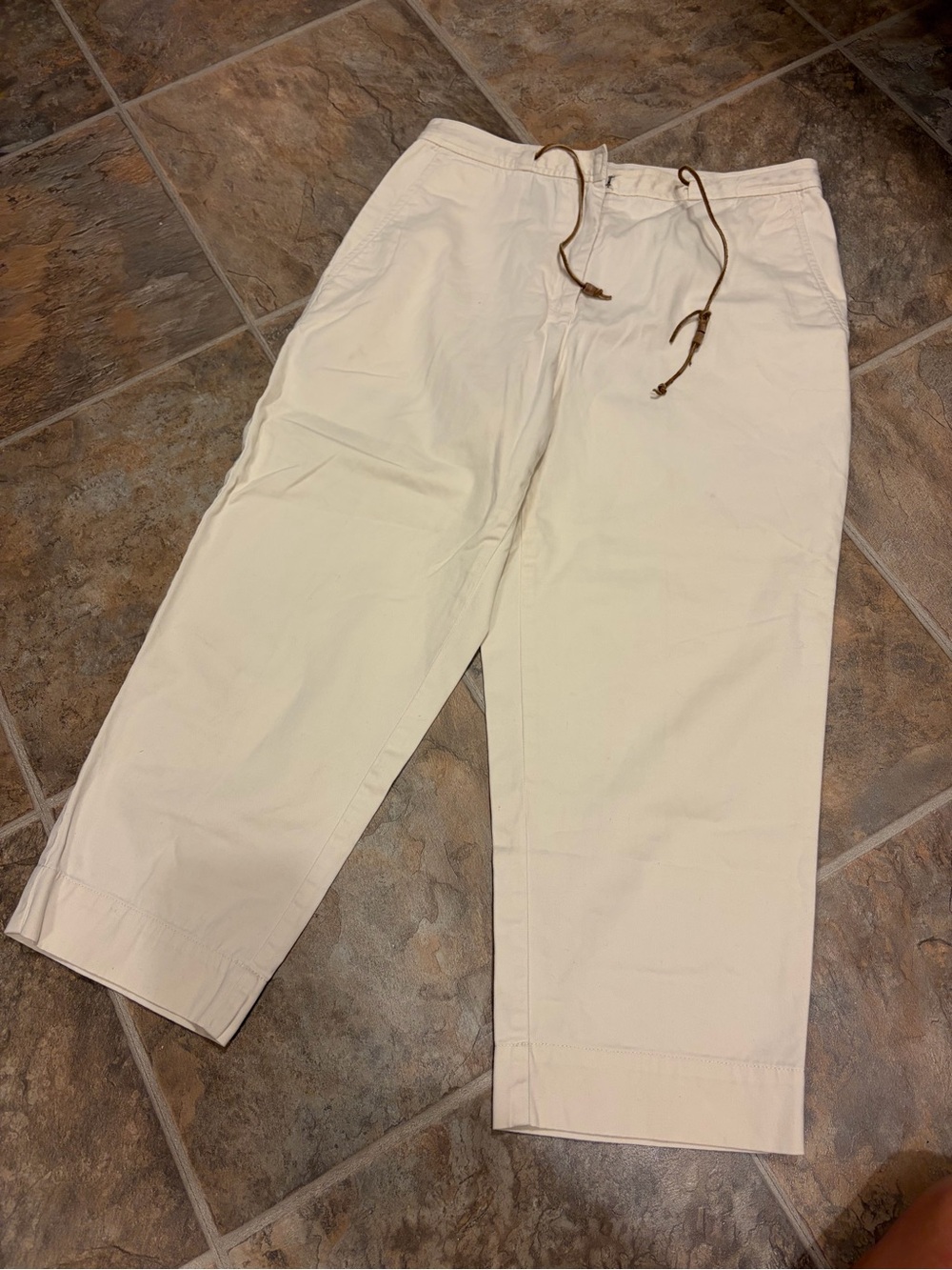Lauren Ralph Lauren Cream Drawstring Chinos 10